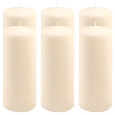 Cream Pillar Candle, 25 cm Tall, 10 cm Diameter, 180-Hour Burn Time, Round Column Candle for Table and Holiday Decor (6)