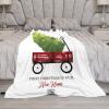 First Christmas in Our New Home Personalized Blanket for Adults, Christmas or Birthday Gift, 2022 New Home Gift, Plush Double-Sided Blanket for Bed or Couch, 130 x 150 cm view 4