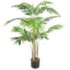 Leaf Tropical Artificial Plants with Planter, Green and Silver, 120 cm view 3
