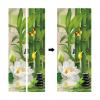 A.Monamour Self-Adhesive Door Wallpaper, 3D Green Bamboo, White Flowers, Butterfly and Black Spa Stones on Water, Zen Vinyl Mural, 95 x 215 cm view 3