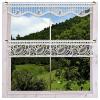 Rajana Mini Lace Panel Curtain, White-Taupe, 15 cm High view 4