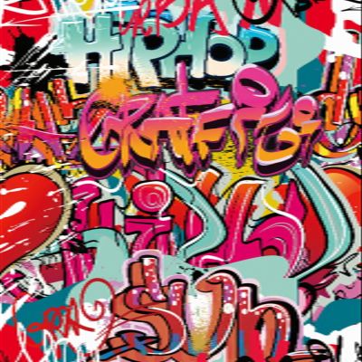 A.Monamour Self-Adhesive 3D Graffiti Door Wallpaper, 85 x 215 cm