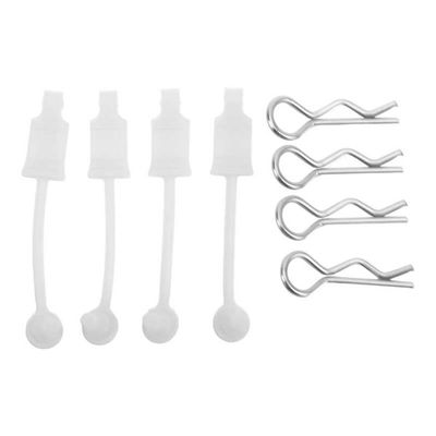 VLIZO RC Car Body Clip Retainers, Rubber and Steel, Compatible with Losi Lasernut U4 1/10, White