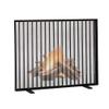 FLBT Black Fireplace Guard with Wrought-Iron Frame and Metal Mesh view 1