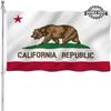 California State Flag, Republic of California, 3 x 5 in, Double-Sided Bear Flag, Durable 3-Layer Polyester with 2 Metal Grommets and 4 Rows of Stitching view 1