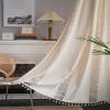iyoimono Boho Beige Crochet Curtains with Tassels, 2 Panels, W150 x H300 cm view 1