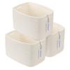 XUANGUO Woven Cotton Rope Storage Baskets, 3-Piece Set, White view 1