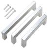 Stahlia 10-Pack Stainless Steel Cabinet Handles, Polished Chrome, 64 mm Hole Spacing, 15 x 15 mm Profile view 1