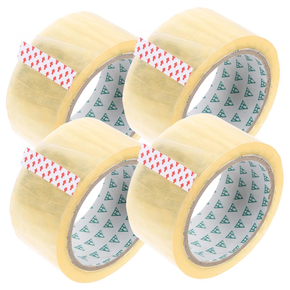 Packing Tape, 4 Transparent Rolls, 50 m BOPP, for Halloween Party Packaging