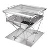 Folding Campfire Charcoal Grill, Stainless Steel, Portable Camping Fire Pit with Carrying Bag, 3-Level Height Adjustable view 1