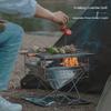 Folding Campfire Charcoal Grill, Stainless Steel, Portable Camping Fire Pit with Carrying Bag, 3-Level Height Adjustable view 2