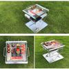 Folding Campfire Charcoal Grill, Stainless Steel, Portable Camping Fire Pit with Carrying Bag, 3-Level Height Adjustable view 4