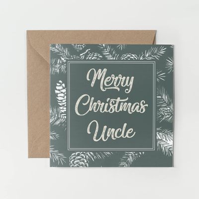 1 x Greeting Card – Merry Christmas Uncle, Festive Happy Xmas, Season’s Greetings, Niece, Family, Secret Santa #79253
