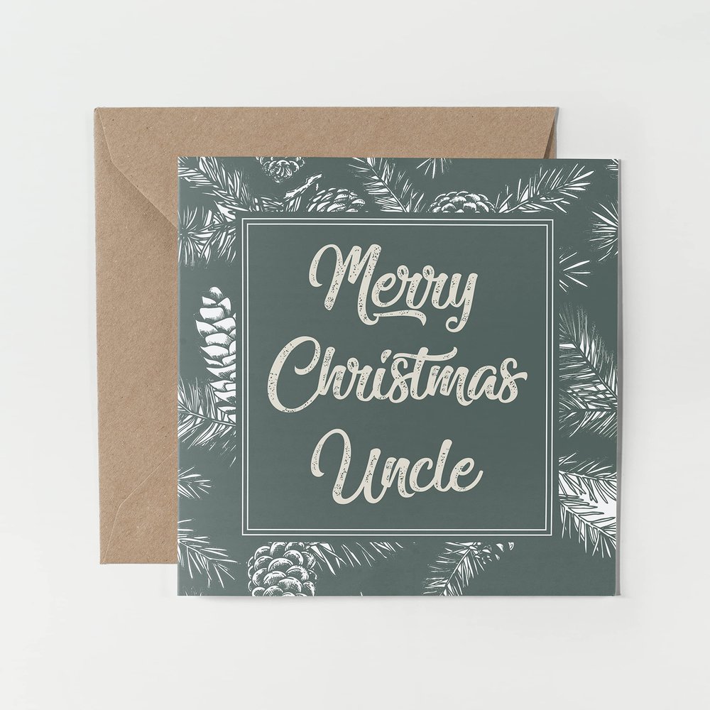 1 x Greeting Card – Merry Christmas Uncle, Festive Happy Xmas, Season’s Greetings, Niece, Family, Secret Santa #79253