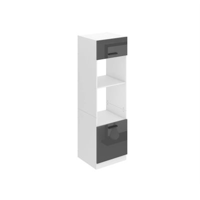 BELINI Microwave Cabinet, 60 x 204 cm, Silver High Gloss