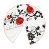 Floral Rose Christmas Tree Skirt with Leaves view 3