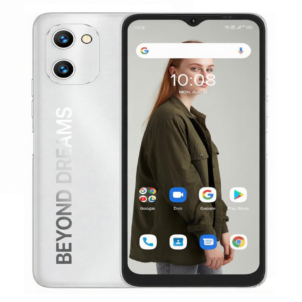 UMIDIGI C1 Max Unlocked Smartphone, 6GB+128GB, 256GB Expandable, 50MP Camera, 5150mAh, 6.52" HD+, 4G Dual SIM, Silver