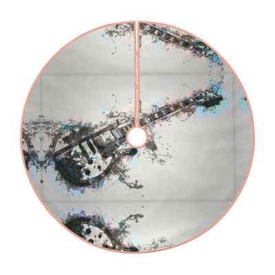 Guitar Music Print Christmas Tree Skirt