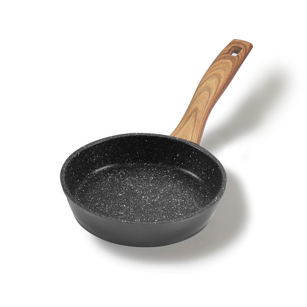 STONELINE Back to Nature Frying Pan, 14 cm, Nonstick Coating with Real Stone Particles, All Stovetops Including Induction, Fat-Free Frying