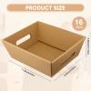 Fainne 16-Pack 12 x 10 in Extra-Large Empty Cardboard Gift Baskets with Handles, Brown view 2