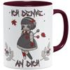 OM3 Voodoo Doll Mug "I'm Thinking of You" Love, Black Humor II, Bordeaux, 11 oz view 1