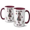 OM3 Voodoo Doll Mug "I'm Thinking of You" Love, Black Humor II, Bordeaux, 11 oz view 3
