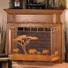 FLBT Fireplace Screen, Light Brown Metal Mesh view 2