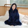 SPXMQSS Wearable Blanket Hoodie with Sleeves, Navy view 3