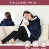 SPXMQSS Wearable Blanket Hoodie with Sleeves, Navy view 4