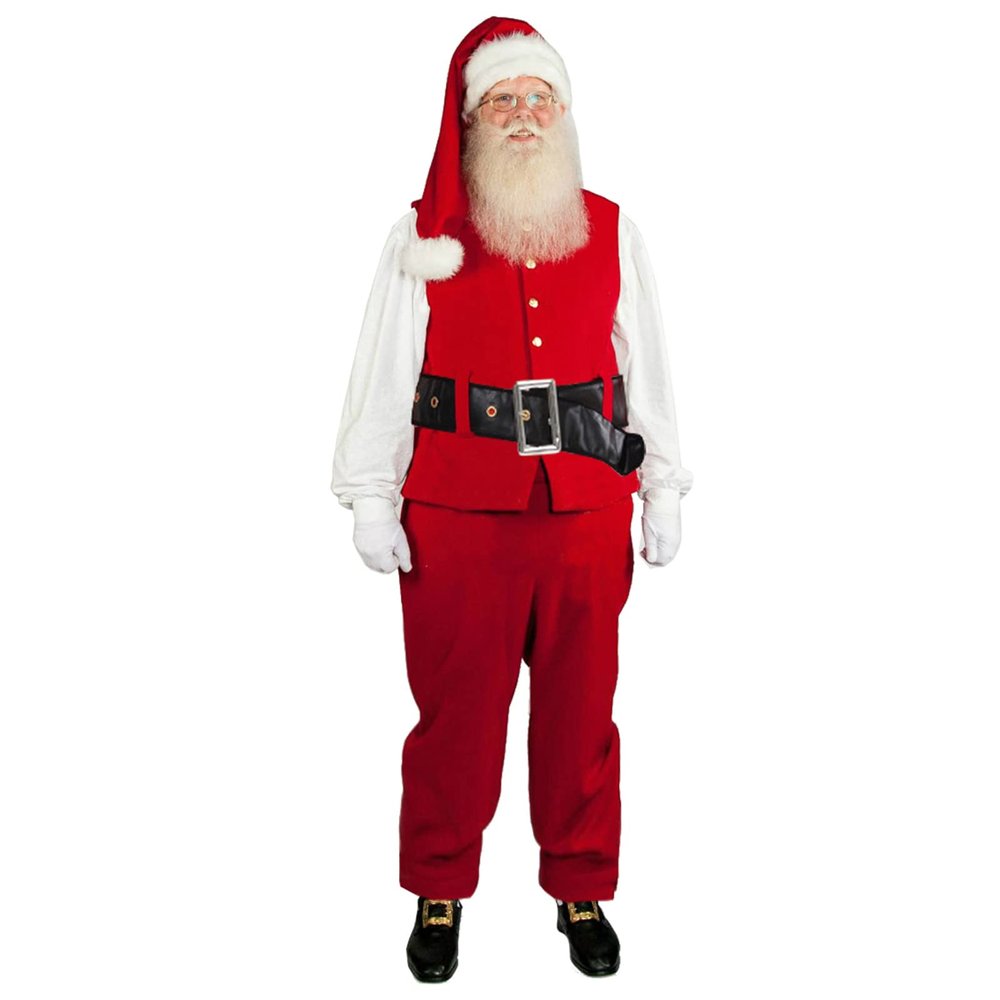Deluxe Santa Claus Costume, Red, Size M