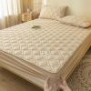 ONURTH Fitted Sheet 100 x 200 cm, Brushed Cotton, Thick Quilted, Non-Slip Mattress Protector, Camel view 1