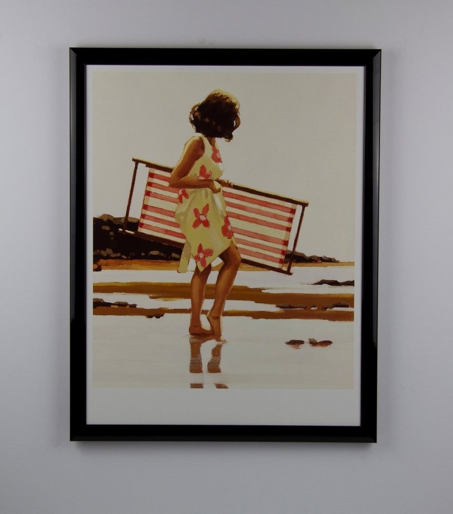 Orello Deluxe Solid Wood Picture Frame 35 x 45 cm, Glossy Black, White Background, Anti-Reflective Acrylic Glazing