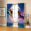 BUMIYA Moon and Colorful Wolves Blackout Curtains, 2 Panels, 200 x 200 cm view 3