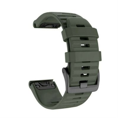 DAIKMZ 22/26 mm QuickFit Silicone Band for Garmin Fenix 7/7S/7X, 6/6X, 5S/5X Plus, 935, 945 and 3HR, Army Green, 26 mm for Fenix 6X/6X Pro