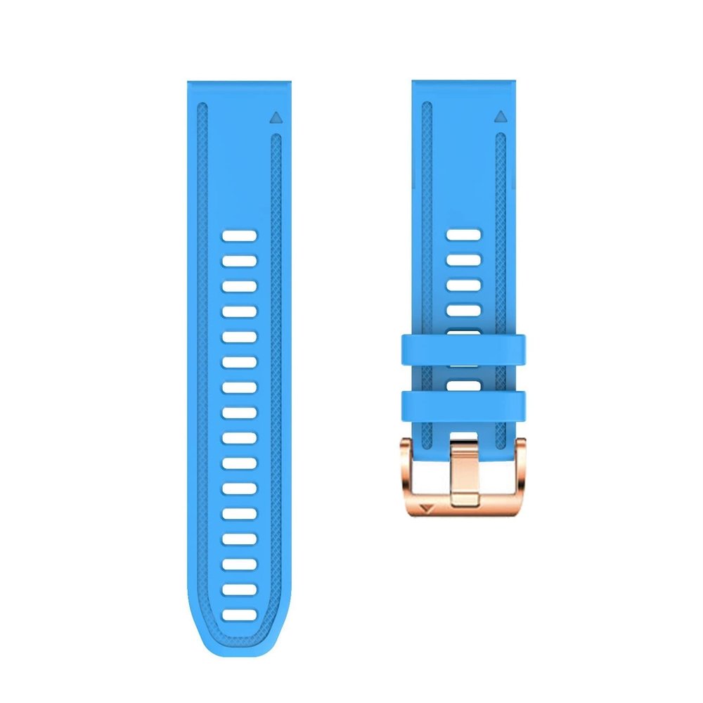 KANGDD 20 mm Silicone Band for Garmin Fenix 7S/6S/5S, Rose Gold Buckle, Sea Blue