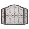 FLBT Fireplace Fire Screen, Extra Large 3-Piece Wrought-Iron Spark Guard, Decorative Scroll Design, Black, 52 x 31.5 in view 1