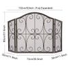 FLBT Fireplace Fire Screen, Extra Large 3-Piece Wrought-Iron Spark Guard, Decorative Scroll Design, Black, 52 x 31.5 in view 2