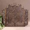 FLBT Freestanding 3-Panel Fireplace Spark Guard, Vintage Iron Scroll Design, 50 x 35 in view 2