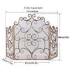 FLBT Freestanding 3-Panel Fireplace Spark Guard, Vintage Iron Scroll Design, 50 x 35 in view 3