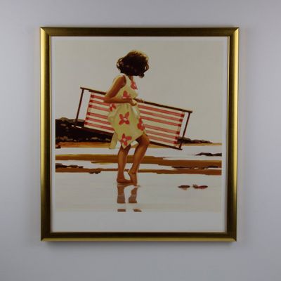 Orello Deluxe Solid Wood Poster Frame 42 x 58 cm, Antique Gold, White Background, Clear Acrylic Glazing
