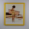 Orello Deluxe Solid Wood Picture Frame 36 x 49 cm, Gloss Yellow, White Background, Clear Acrylic Glazing view 1