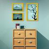 Orello Deluxe Solid Wood Picture Frame 36 x 49 cm, Gloss Yellow, White Background, Clear Acrylic Glazing view 4