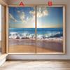 Privacy Window Film, Beach Landscape M, Colorful Stained-Glass-Style Static Cling, Decorative Frosted Window Covering, 60 x 90 cm view 3