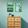 Orello Deluxe Solid Wood Picture/Poster Frame 33 x 95 cm, Green/Light Green, High-Gloss, White Background, Clear Acrylic Glass view 4