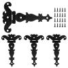 Cionyce Heavy-Duty Decorative T-Strap Hinges, Antique Black, for Barn Doors and Gates, 11 x 7 cm, 4-Pack view 1
