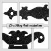 Cionyce Heavy-Duty Decorative T-Strap Hinges, Antique Black, for Barn Doors and Gates, 11 x 7 cm, 4-Pack view 3