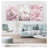 Pink Blossom Flower Wall Art, Modern Minimalist Canvas Print, Nordic Poster, 3-Piece, 40 x 60 cm, Unframed view 1