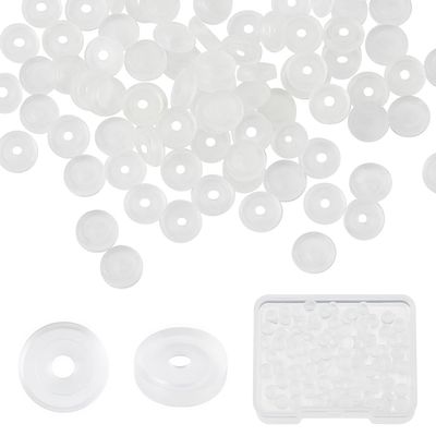SUNNYCLUE 100-Piece Silicone Earring Comfort Pads, 5.5 mm, Clear Disc Cushions for Clip-On and Screw-Back Earrings