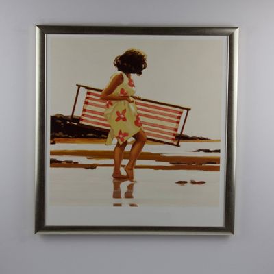 Orello Deluxe Solid Wood Picture Frame 35 x 35 cm, Silver Patina, White Backing, Clear Acrylic Glass
