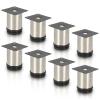 Randaco 8-Pack Stainless Steel Furniture Legs, 80 mm, Adjustable by 15 mm view 1